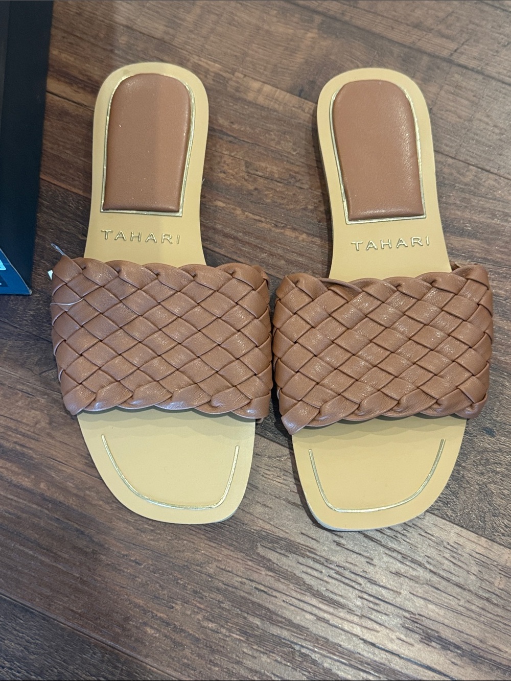 Tahari Tan Braided Slide Sandals - Women's 6.5 NWT